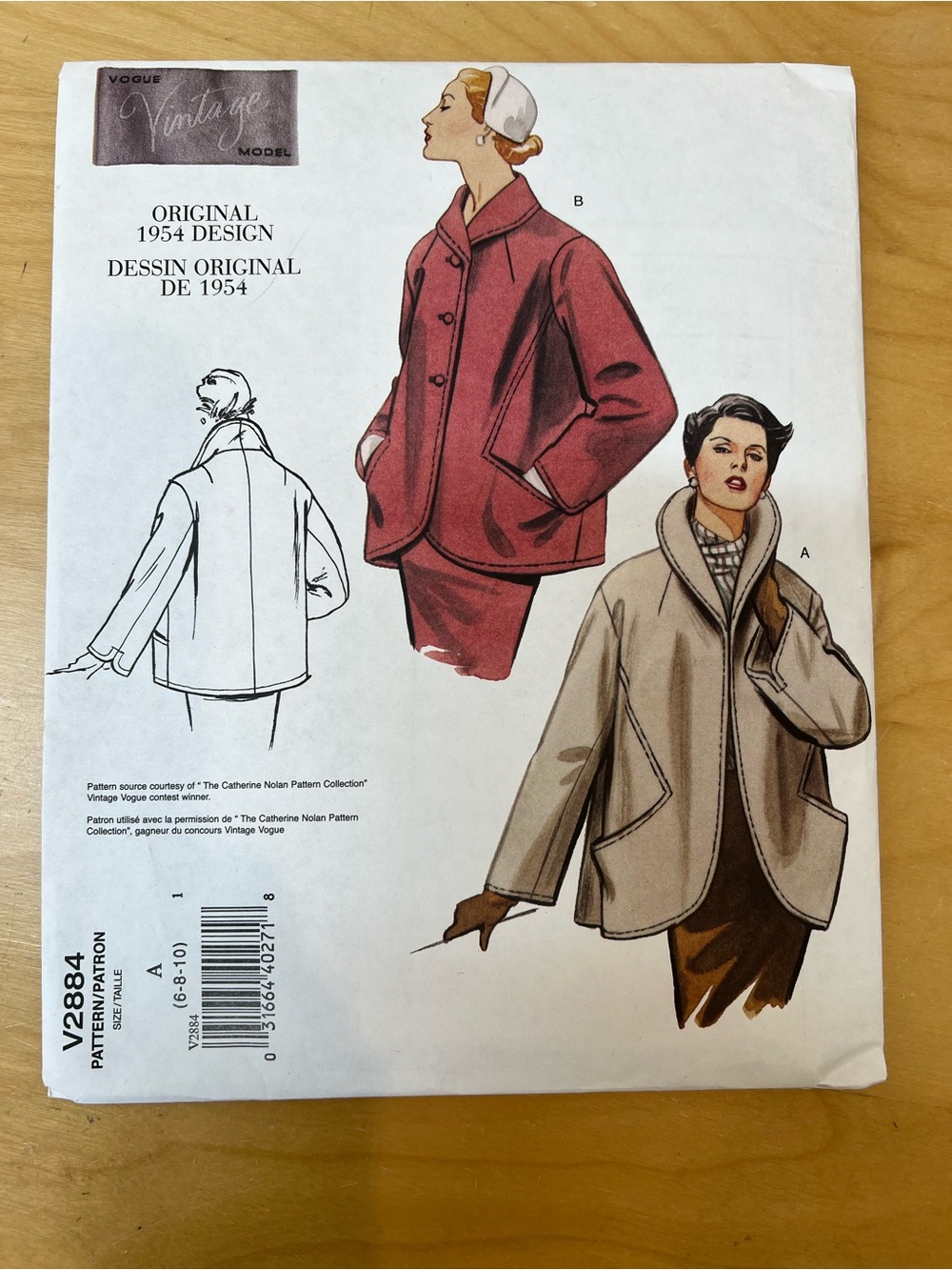 Vogue vintage woman’s Pea Coat Pattern